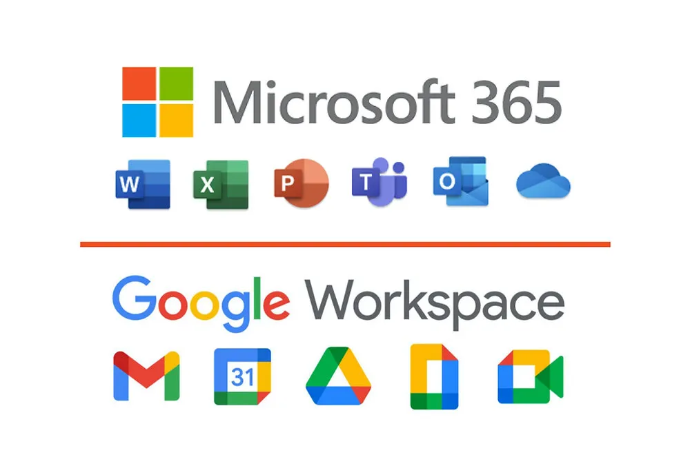 Microsoft 365 und Google Workspace mit ihren Apps